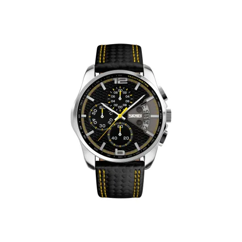 SKMEI Кварцевый механизм Часы Мужские Черный циферблат