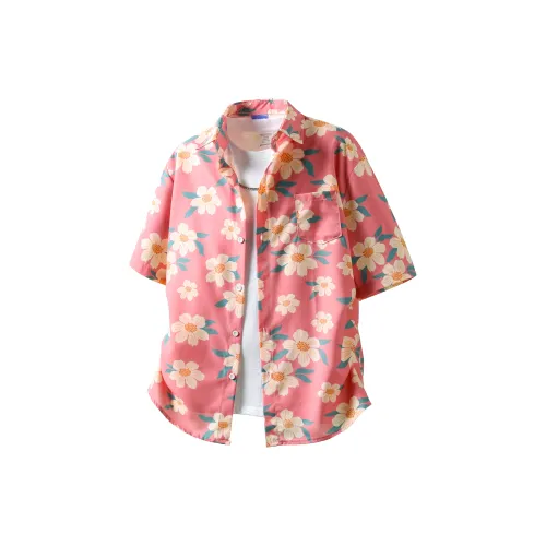 Модная короткая рубашка с короткими рукавами унисекс