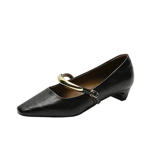 GUDIANFENGDU Грубый каблук Туфли Мэри Джейн Женские