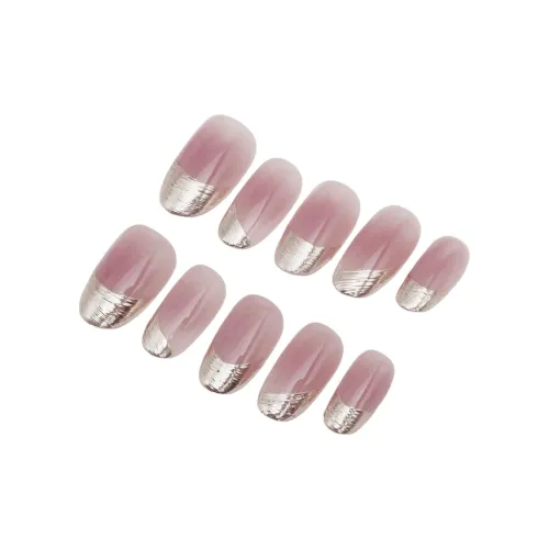 LEMONAIL Ручной работы Роскошь Мягкий Pure Desire False Nail Короткий Круглый Дымчатый Розовый Смудж Французский S M L XL