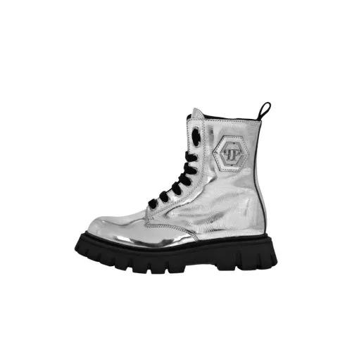 PHILIPP PLEIN HEXAGON Детские кожаные сапоги Kids