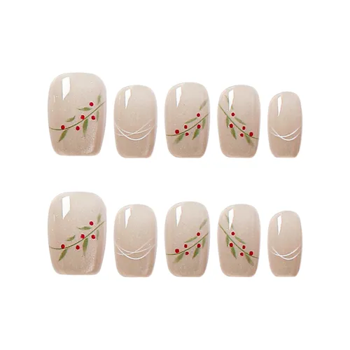 SHANGSHIQIN Китайский стиль Фасоль Адзуки Рука Разрисованная Elegance Brightening Укороченный Nail Art 15 мм