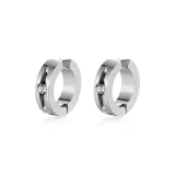 Кристальный, звезда, ритм, серьги с зажимом, 1 пара (белый)