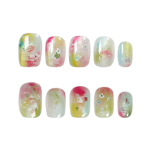 SHANGSHIQIN Креативный Ручной Рисунок Смешанный Elegance Brightening Высокий Конец Feel 20 мм Короткий ЛАДЬЕР Многоцветный Размытый