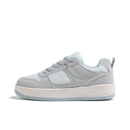 HUANQIU Высота Увеличивающие Противоскользящие Низкие Кроссовки для Скейтбординга Женские Серый Синий