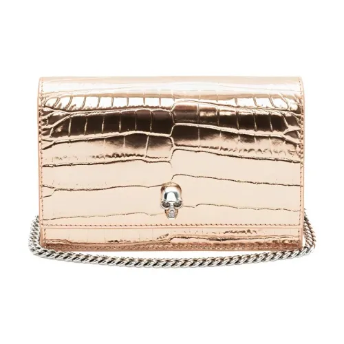 Alexander McQueen THE SKULL BAG Коровья кожа Сумка Сумка через плечо Сумка через плечо Маленькая Женская Розовое золото