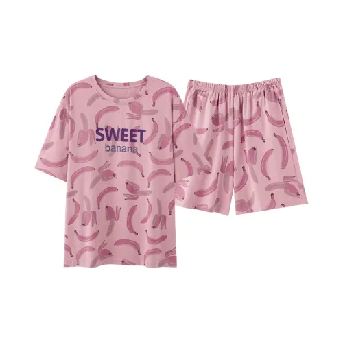 XIAFENYAN Пижамный комплект женский фиолетовый розовый