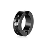 Кристальный, звезда, ритм, серьги с зажимом, один (черный)