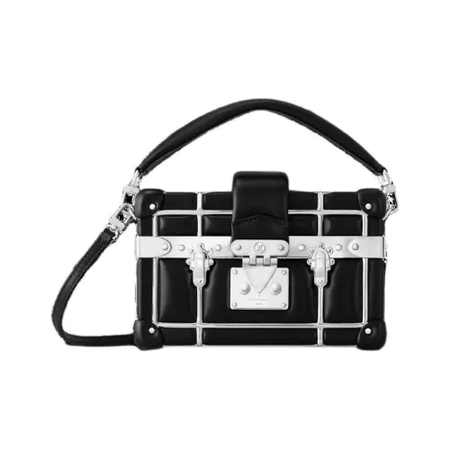 LOUIS VUITTON PETITE MALLE Овчина Одно плечо Сумка Женская Черная