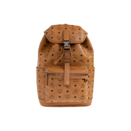 MCM Brandenburg Visetos Кожа Рюкзак Средний Женские Коричневый