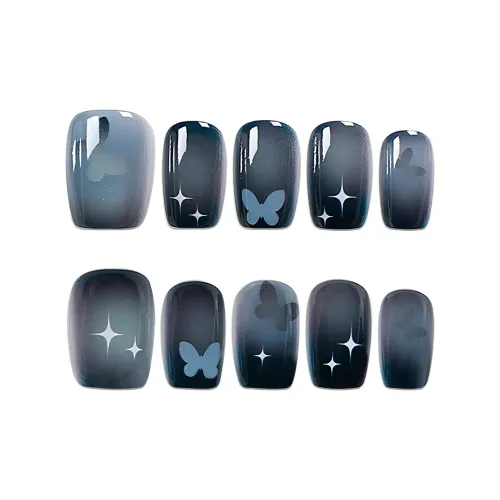 SHANGSHIQIN Мягкий Cut Out Модный Осветляющий False Nail 15 мм Короткий LADDER Готический Градиент