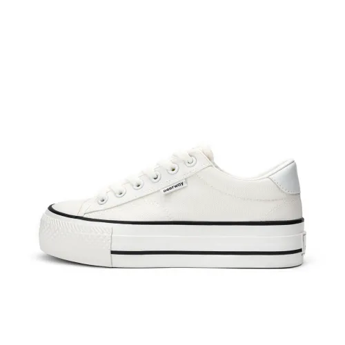 DEERWAY Low-Top Canvas Shoes White Women's