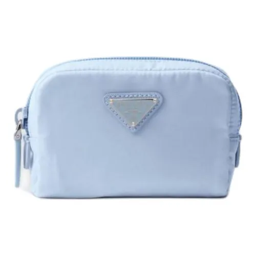 PRADA RE Нейлоновая сумка для макияжа Женская Светло-синяя