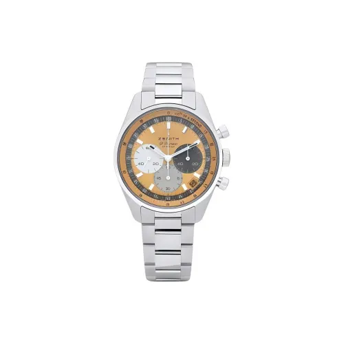 ZENITH Автоматический Механический Часы Мужские Циферблат 38 мм Золотой Нержавеющая Сталь Корпус Нержавеющая Сталь Ремешок