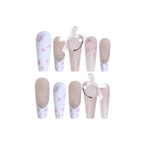 SHANGSHIQIN Французский Сладкий стиль Elegance Brightening Удлиненный LADDER 30MM False Nail Длинный Light Gradient Однотонный