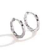 Серьги-кольца "Звезда", 1 пара (серебряные)