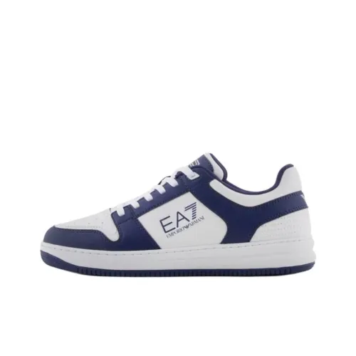 EMPORIO ARMANI EA7 Low Топ Скейтборд Кроссовки Унисекс Синий Кремовый Белый