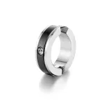 Кристальный, звезда, ритм, серьги с зажимом, один (черный, белый)