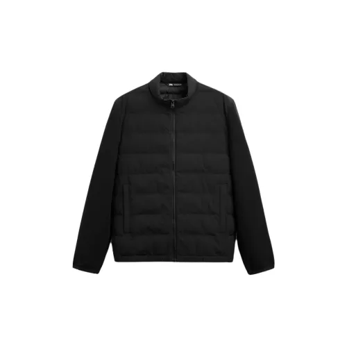 ZARA Черный мужской пуховик