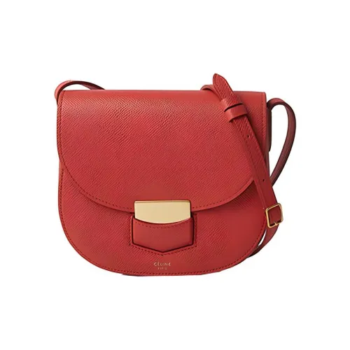 CELINE Trotteur Коровья кожа Сумка через плечо Маленькая Женская Красная