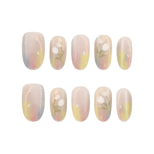 SHANGSHIQIN Градиентный Китайский стиль Мягкий Элегантность False Nail 20мм Овал Light Gradient