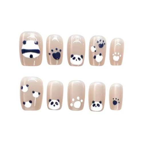 SHANGSHIQIN Мультяшный Панда Осветляющий Элегантность Короткий Когти 15 мм Короткий ЛАДДЕР Телесный Однотонный
