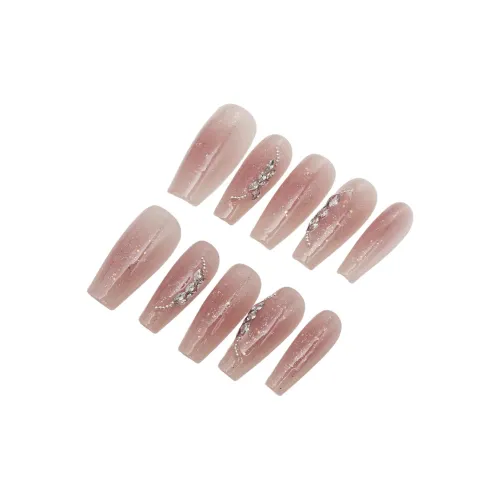 LEMONAIL Ручная работа Искусственный Ногтевой Среднее ЛАДДЕР Кристалл Аврора Румяна Стойкий Кошачий глаз Размеры S M L XL