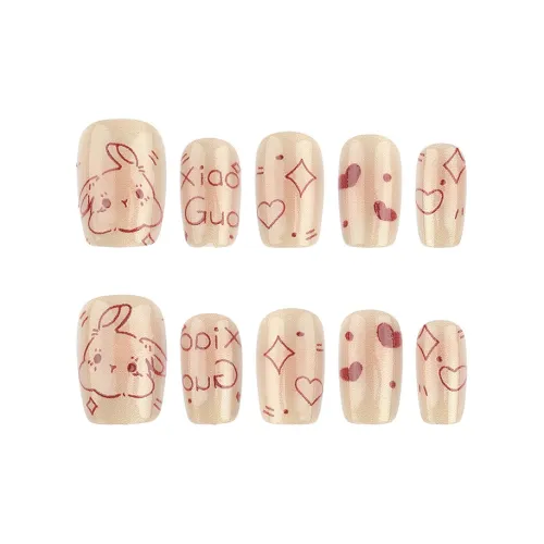 SHANGSHIQIN Милый Котенок Элегантность Осветляющий Укороченный Nail Art 20 мм Короткий ЛАДДЕР Желтый Однотонный