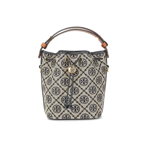 TORY BURCH T Monogram Хлопок Ведро Сумка Сумка через плечо Сумка мини Женская Морской синий