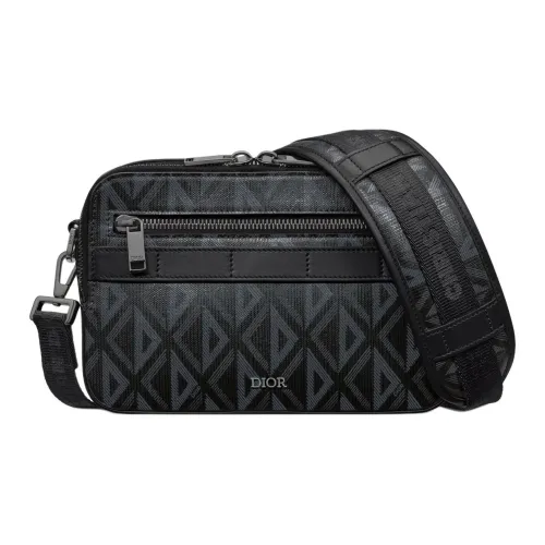 DIOR CD Diamond Хлопок Сумка через плечо Сумка на плечо Унисекс Черный