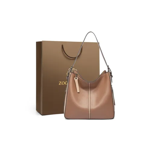 ZOOLER Сумка через плечо из коровьей кожи большая женская коричневая