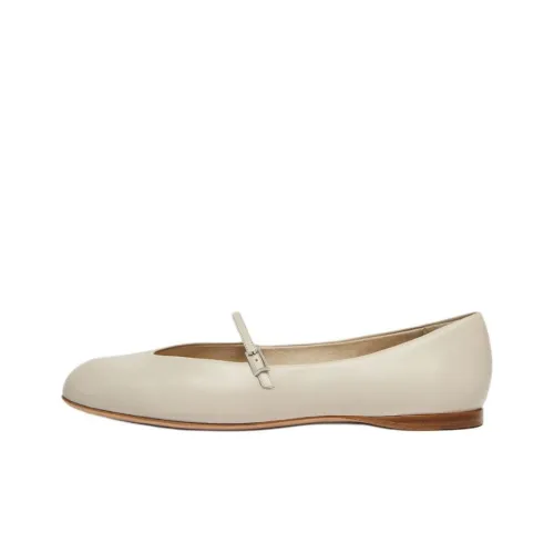 MaxMara Туфли Mary Jane с плоской подошвой женские бежевые