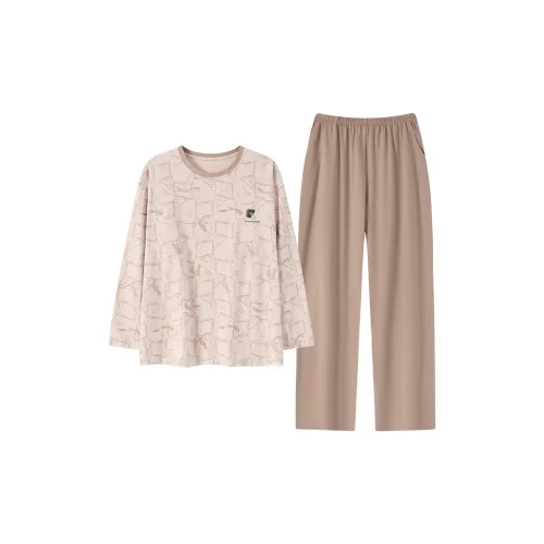 Cotton Gene Пижамный комплект Женские Кофейный