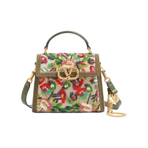 Valentino GARAVANIVSLING Linen Crossbody Bag Mini Shoulder Bag Women's Natural Multicolor Валентино GARAVANIVSLING Линейная ткань Сумка через плечо Мини Сумка на плечо Женская Естественный Многоцветный
