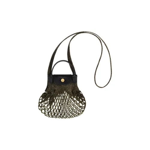 LONGCHAMP Le Pliage Хлопок с коровьей кожей комбинированная сумка сумка через плечо сумка через плечо экстра маленькая женская золотая