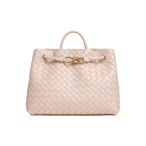 Bottega Veneta Sheepskin Brass Handbag Women's Embossed Pink