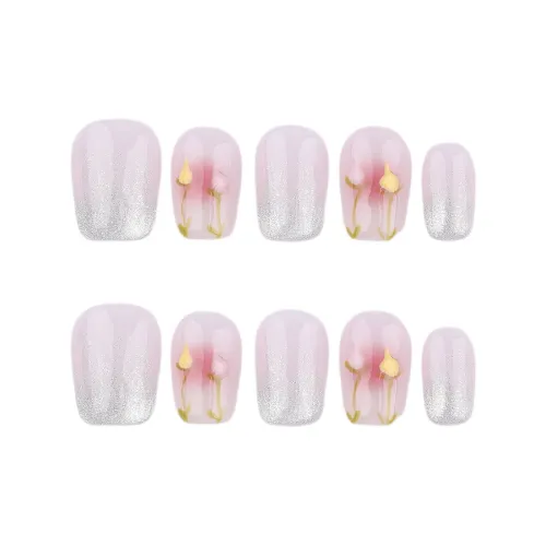 SHANGSHIQIN Spring Осветляющий False Nail Короткий LADDER Pink Gradient 15mm