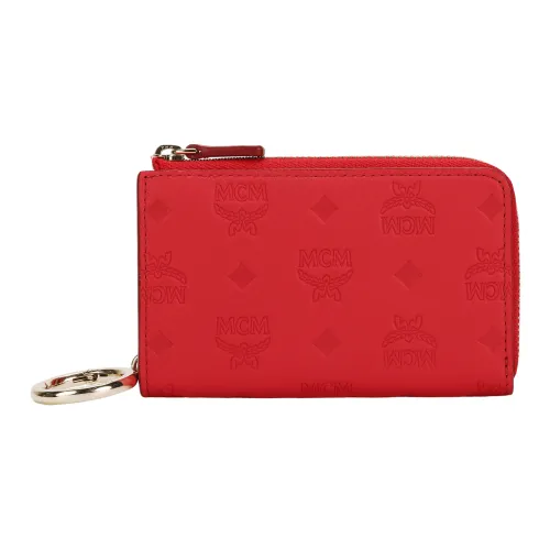MCM Коровья кожа Монетница Мини Женский Красный