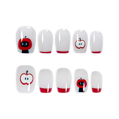 SHANGSHIQIN Милый Apple Мягкий False Nail Короткий LADDER Свет Однотонный 15mm