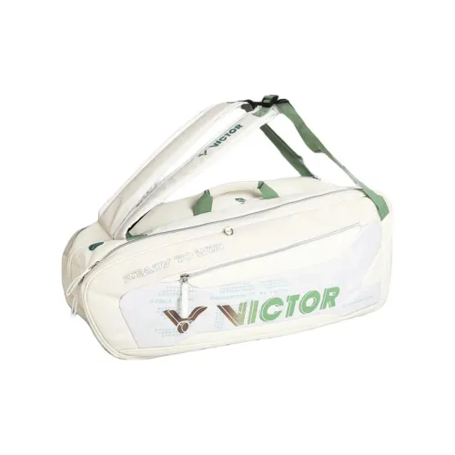 VICTOR Полиэстер с ПУ (полиуретан) Спортивный зал Сумка Унисекс Чисто белый и Авокадо-зеленый