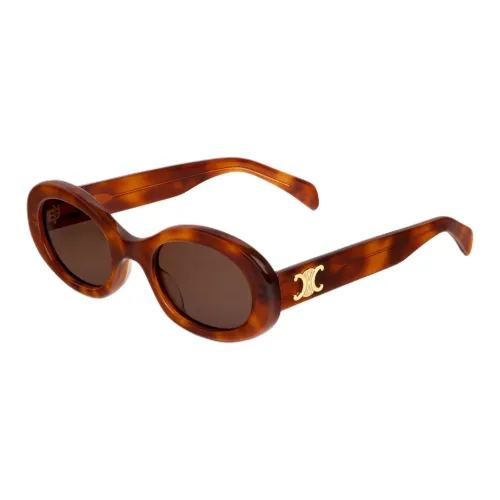 CELINE Ацетат OVAL SUNGLASSES Женские Черепаховый