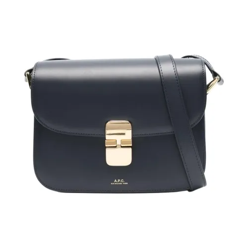 A.P.C Grace Коровья кожа Сумка на плечо Маленькая Женская Синяя