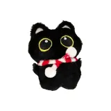 Чёрный кот подвеска (красный и белый шарф)