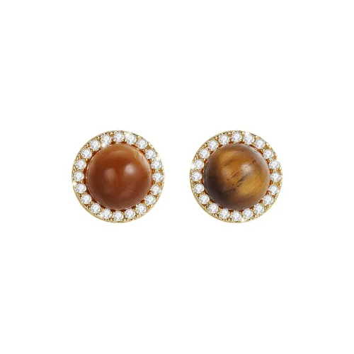 Yiru Copper Stud Earrings Women's Yiru Медные Серьги-гвоздики Женские