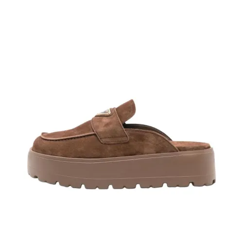 PRADA Домашние тапочки 4,5 см Женские Коричневый