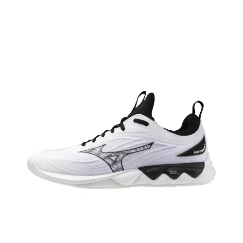 Mizuno Wave Luminous Slip-Resistant Abrasion-Resistant Low-Top Training Shoes Unisex White Black Мицубо Уэйв Люминус Антислип Резистентный к Износу Низкий Топ Кроссовки для Тренировок Унисекс Белый Черный