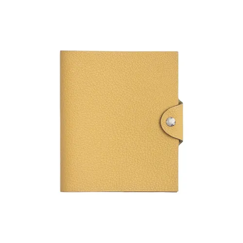 HERMES Ulysse Коровья кожа Togo Мешок для хранения Маленький Женский 1Z Jaune Poussin Цыплячий желтый