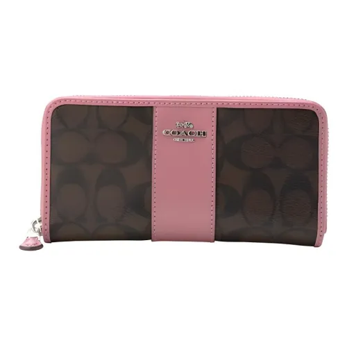 COACH Accordion Zip Искусственная кожа с вставками из кожи Кошелек Маленький Женский Фиолетовый