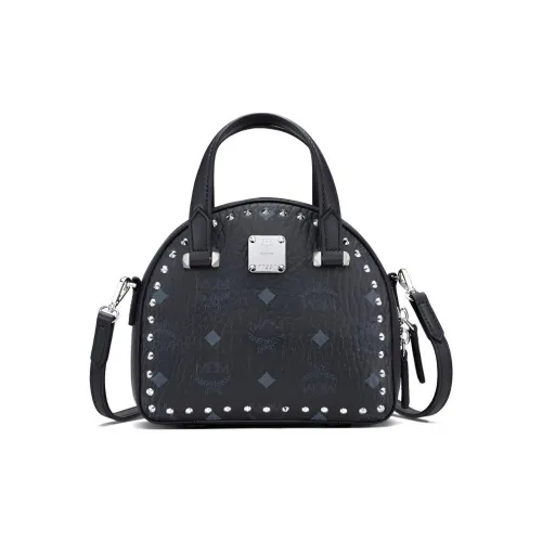 MCM Essential Visetos Origina Коровья кожа Сумка через плечо Сумка Мини Женская Черная