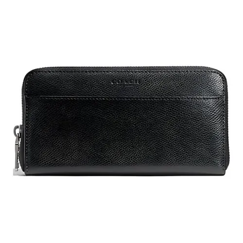 COACH Accordion Zip Кожа Кошелек Мужской Черный